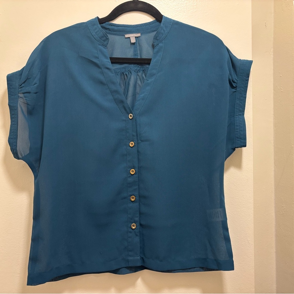 Charlotte Russe retro Teal Button-Up Women's Top